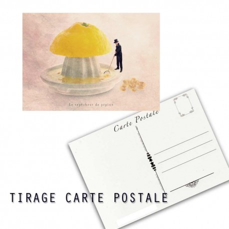 Carte postale humoristique citron, les tout petits métiers