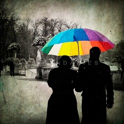 The rainbow umbrella, Fine Art color print urban landscape