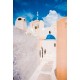 photo d'église de Grèce, photographie artistique de paysage urbain