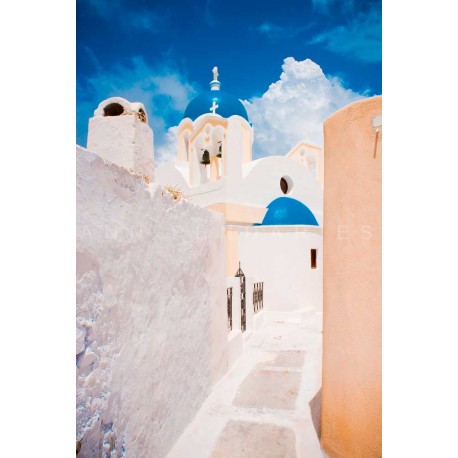 photo d'église de Grèce, photographie artistique de paysage urbain