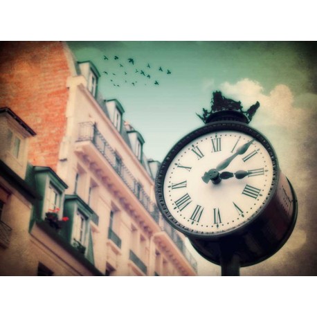 photo de la rue mouffetard Paris, Horloge N°1, Tirage artistique de Paris