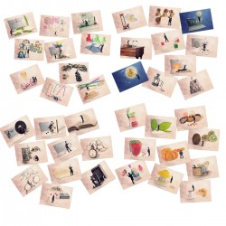 Postcard collection : 67 Tiny trades postcards