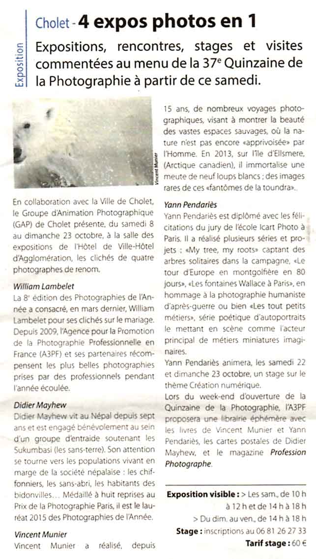 37ème quinzaine de la photographie de Cholet